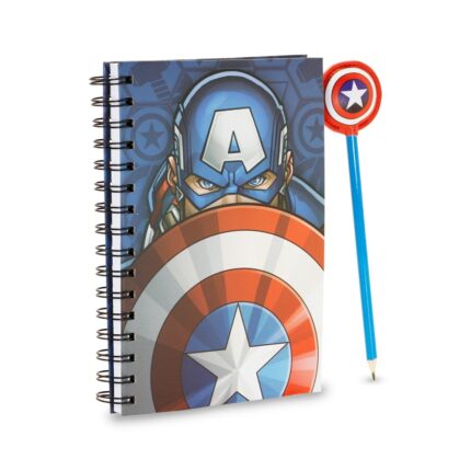 Caixa de presente Capitão America Patriot com caderno e lápis